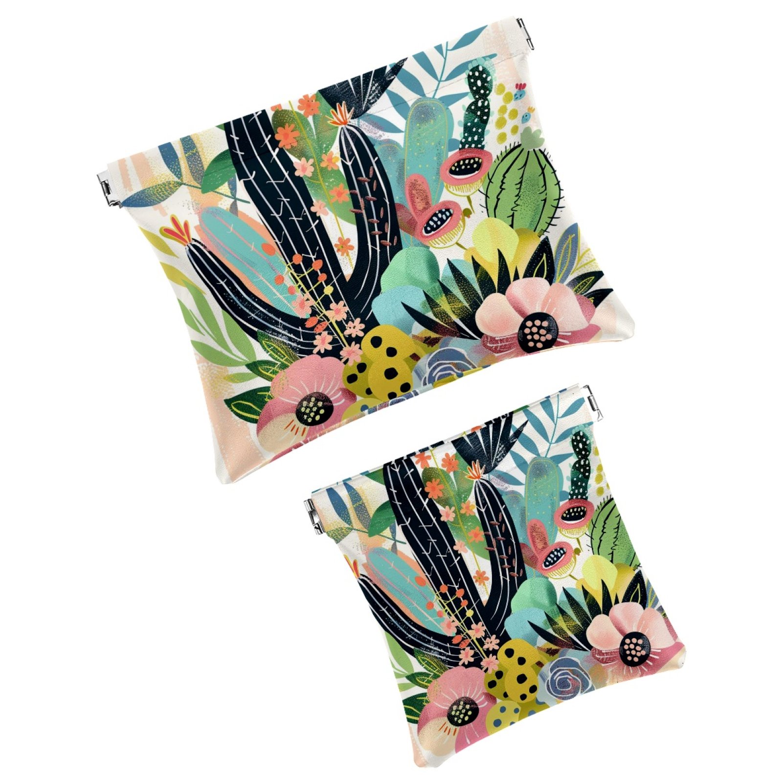 2 Pack Faux Leather Makeup Bag for Purse, Small Makeup Pouch Purse