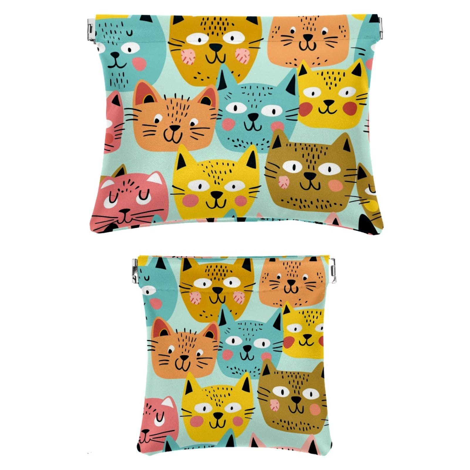 2 Pack Faux Leather Makeup Bag for Purse, Small Pouches for Purse, Mini