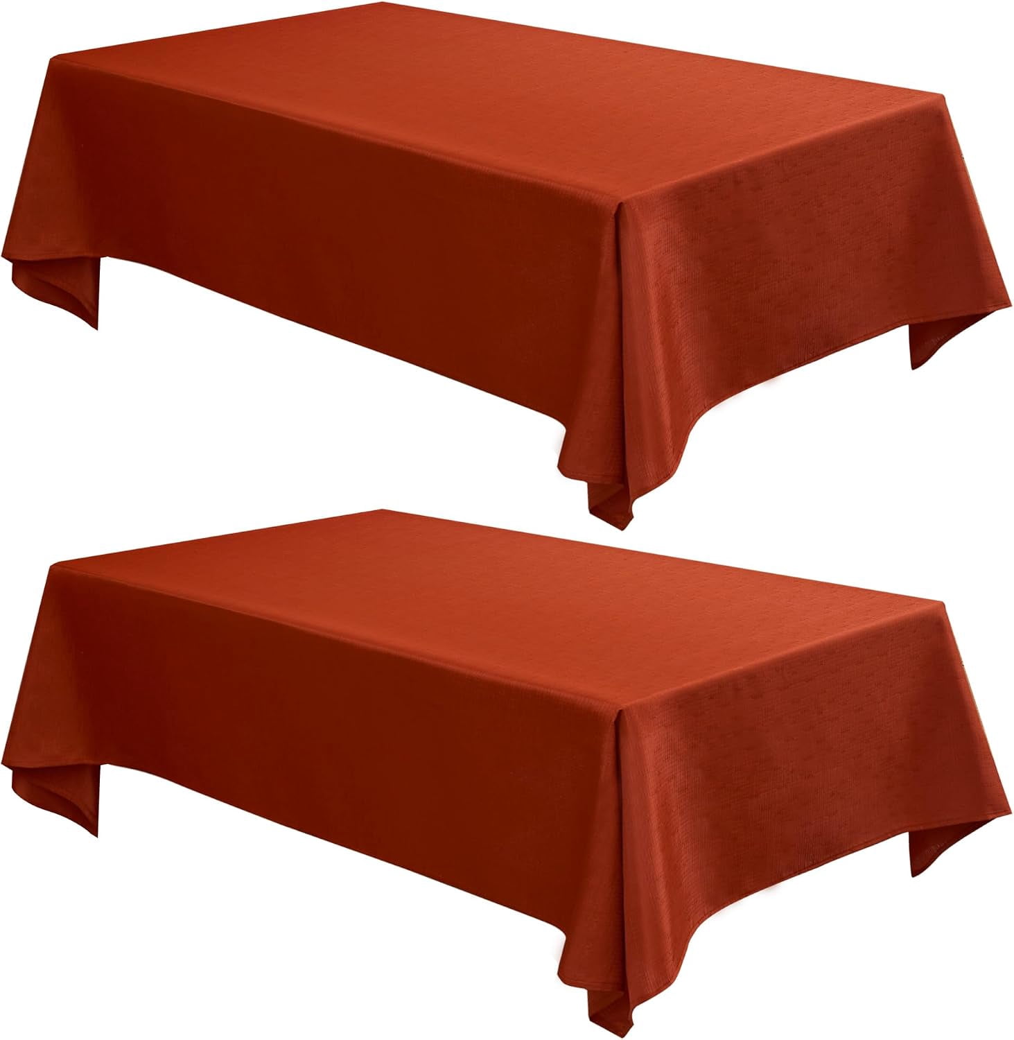 Wrinkle Part 2 Pack Faux Linen Fall Tablecloths Rectangle 60x102 Inch Rust, Wrinkle ...