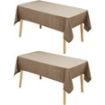 2 Pack Faux Linen Rectangle Tablecloth Wrinkle and Stain Resistant