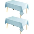 2 Pack Faux Linen Square Tablecloth Wrinkle and Stain Resistant