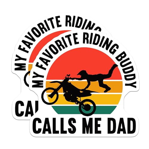 (2 Pack) My Favorite Riding Buddy Calls Me Dad Magnets - Motorcycle Dad - Dirt Bike Dad - for Father's Day - 5" On Longest Side - for Cars, Fridges, Toolboxes - Made in USA - MAG5840