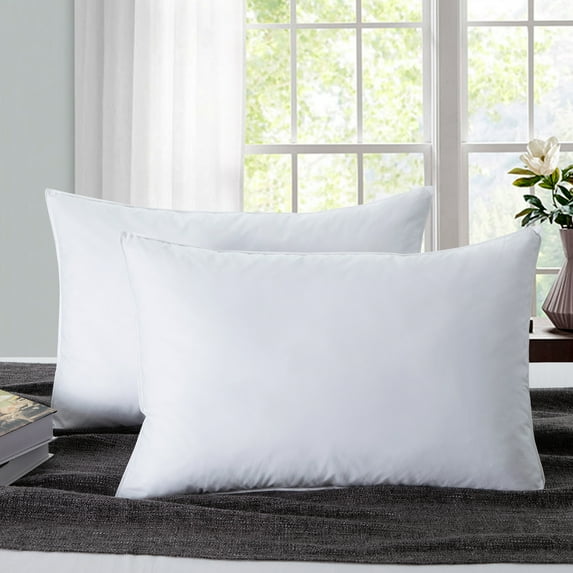 2 Pack Feather Microfiber Pillows Medium Firm for Back and Side Sleepers, Standard