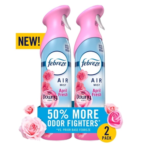 2 Pack Febreze Air Mist Air Freshener Spray, Downy April Fresh, 8.1oz, 2 Count