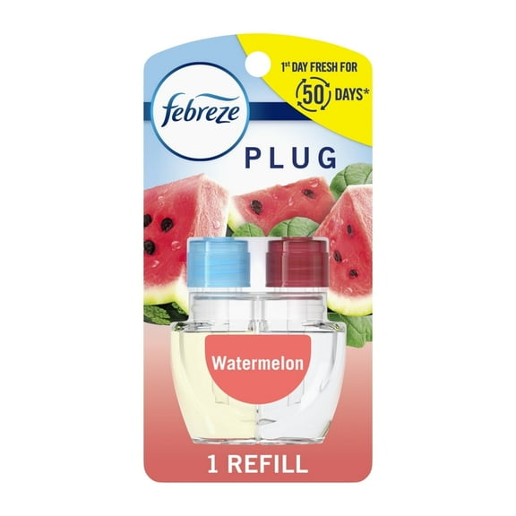 ( 2 Pack ) Febreze Plug In Air Freshener, Odor-Fighting Scented Oil Refill, Watermelon, 1 Refill
