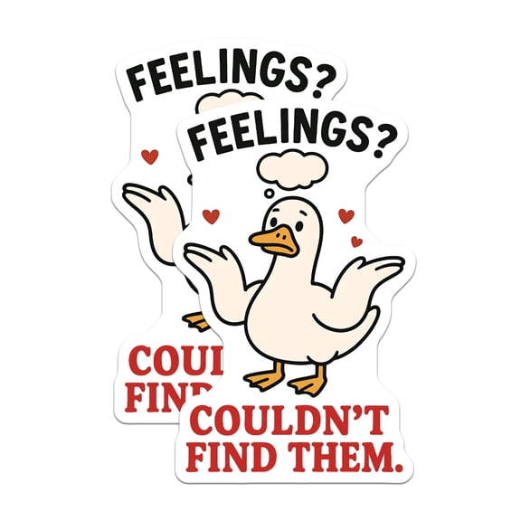 (2 Pack) Feelings Duck Stickers - Funny Sarcastic Meme - Emotional Support Duck Decal - 5 Inches On Longest Side - Thick Durable Magnet - Made in USA
