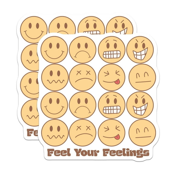(2 Pack) Feelings Emojis Magnets - Emotional Expressions - Mood Tracker - Fridge Decoration - 5" On Longest Side - for Cars, Fridges, Toolboxes - Made in USA - MAG6531