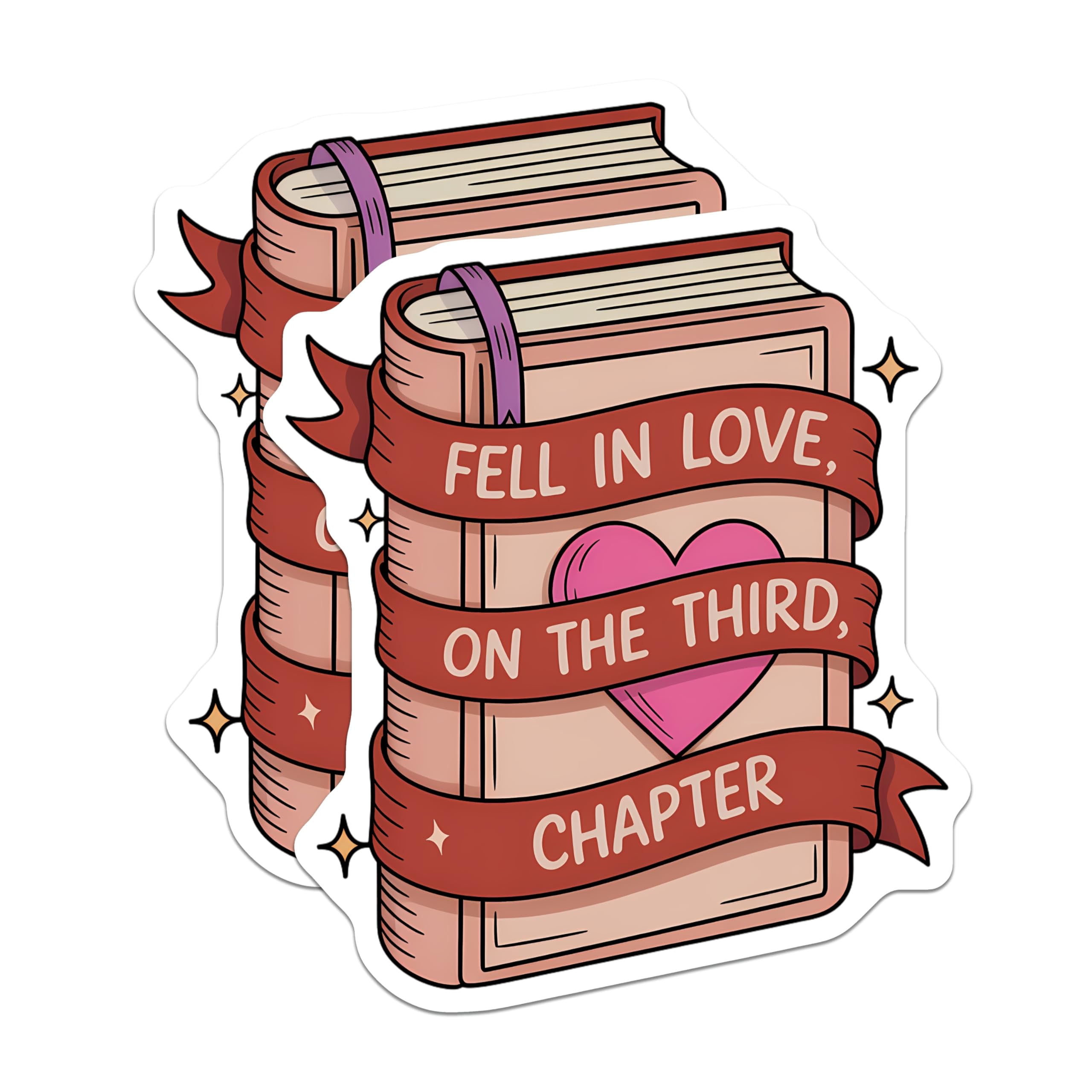 (2 Pack) Fell in Love Chapter Stickers - Romance Book Decal - Reader ...