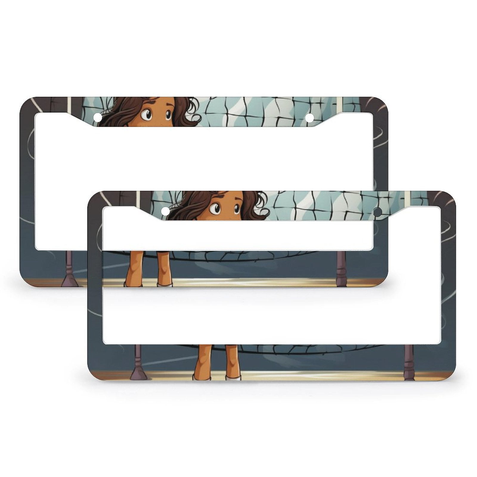 White & Pink Playboy License Plate Frame - Aluminum Metal 6x12 Inch Car Tag Frame Novelty Accessory