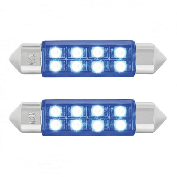 2 Pack Festoon Blue 8 SMD High Power LED 211-2 Light Bulb Interior Dome Light