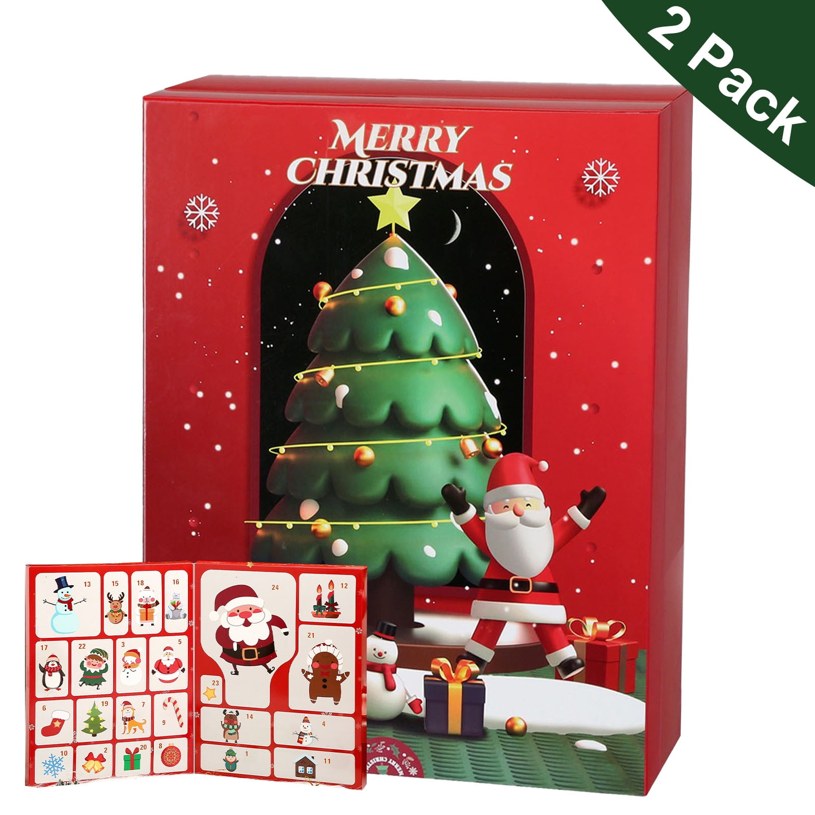 2 Pack Fidget Advent Calendars for KidsChristmas Countdown24 Days of