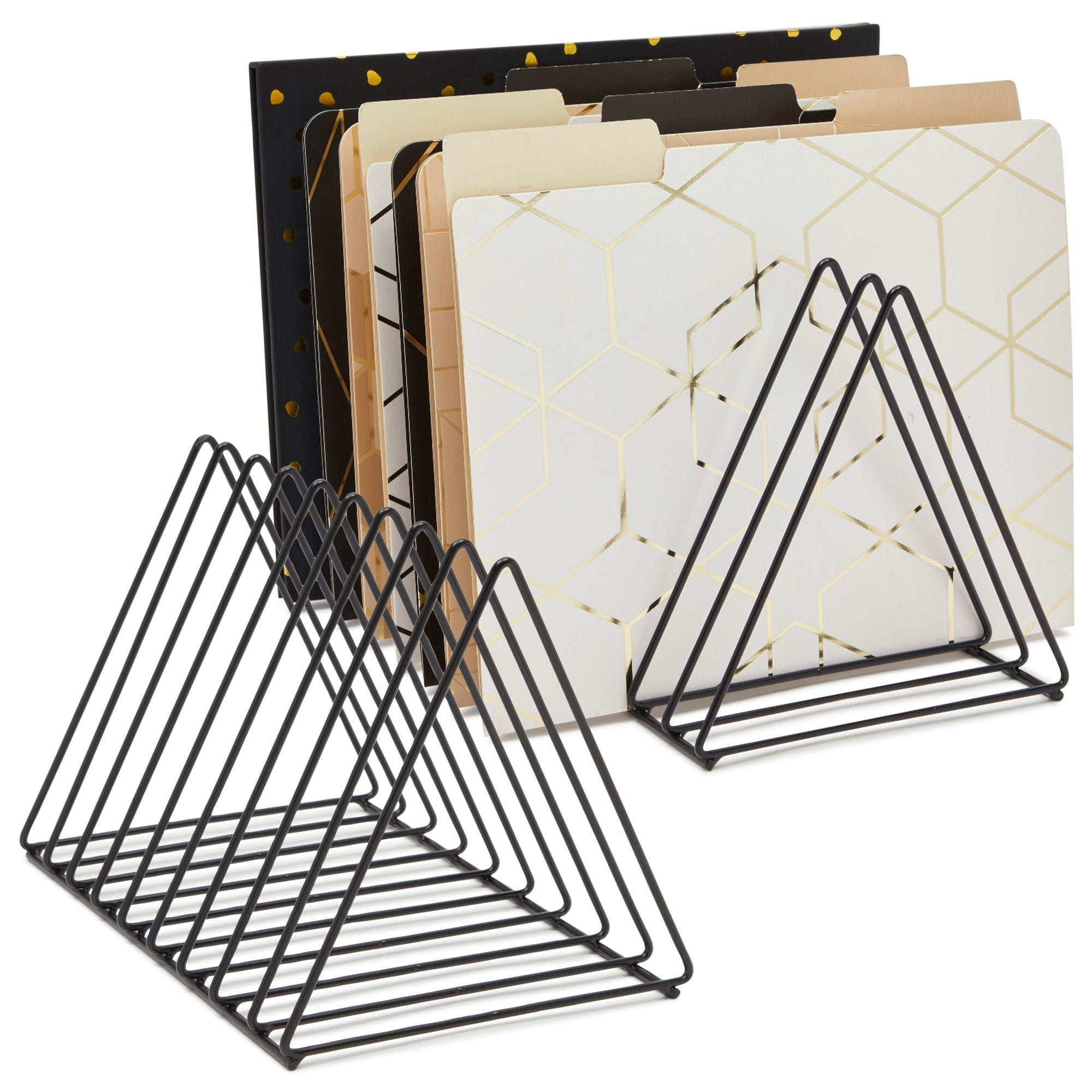 Black Iron Triangle File Folder Organizer Set