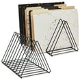 thumbnail image 1 of 2-Pack File Folder Organizer for Desk - Triangle Holder for Magazines and Notebooks (Black), 1 of 8