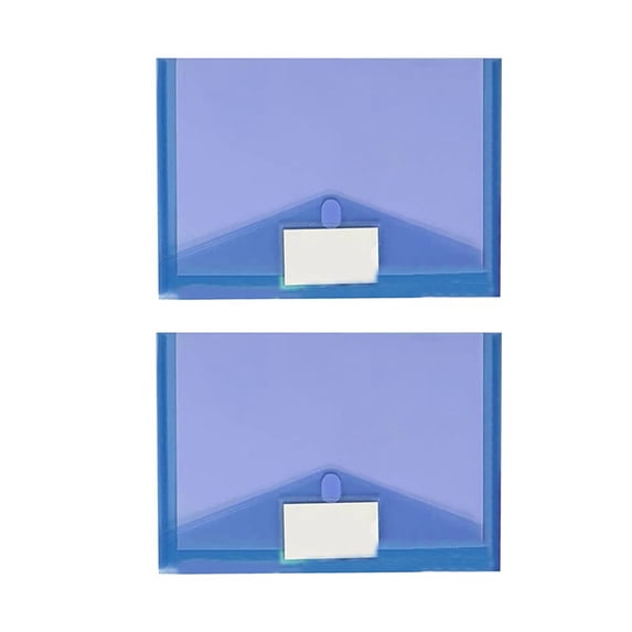2 Pack File Folders,Plastic Envelopes with Label Pocket,A4 Size Clear Poly Envelopes,Durable Filing Envelopes Pouch for Document Organization Storage,Home & Office Supplies(13.4x9.4")(Blue)