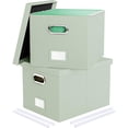 2 Pack File Storage Organizer Box with Lid, Fits Letter and Legal ...