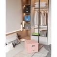 thumbnail image 1 of 2 Pack File Storage Organizer, Portable File Box with Lid, Fit for Letter/Legal File Folder Storage, Cream-pink (Leather) Box, 1 of 6