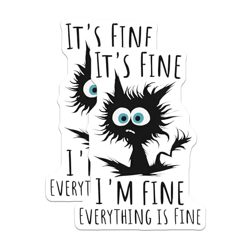 (2 Pack) It's Fine I'm Fine Magnets Magnets - Funny Quote - Novelty Fridge Decor - 5" On Longest Side - Made in USA - Sticks to Refrigerators & Metal Surfaces - MAG8907