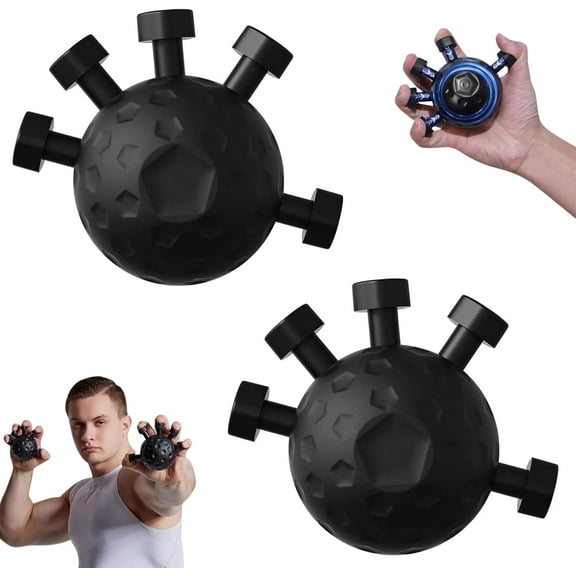 2 Pack Finger Grip Strengthener, Finger Strengthener, Finger Strength Trainer, Powered Gear Power Ball Forearm, Adjustable Hand Grip Strengthener, Grip Strength Trainer Ball
