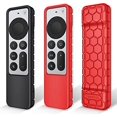 thumbnail image 1 of [2 Pack] Fintie Protective Case for Apple TV Siri Remote 2021 - Honey Comb Lightweight Anti Slip Shockproof Silicone Cover, 1 of 7