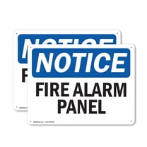 (2 Pack) Fire Alarm Panel OSHA Notice Sign 18 Inch X 12 Inch Indoor / Outdoor Rust-Free Aluminum Metal Signs for Workplace, Workshop, and Construction Site, Made in the USA