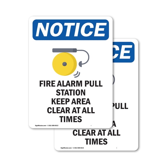 (2 Pack) Fire Alarm Pull Station Sign