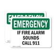 thumbnail image 1 of (2 Pack) If Fire Alarm Sounds Call 911 OSHA Emergency Sign 5 Inch X 3.5 Inch Vinyl Label Decal Sticker Weather Resistant, UV Protected for Workplace, Business, and Construction Site,, 1 of 7