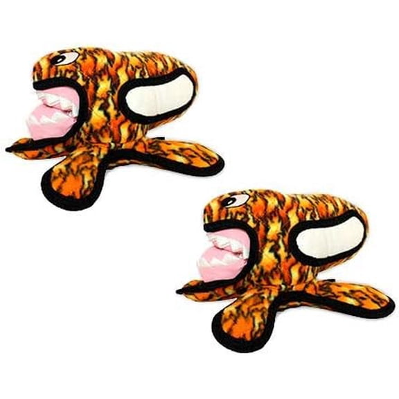 : 2 Pack Fire Alien Dog Toy: Ultra Durable Plush Toy with Multiple Layers & Reinforced Seams, Washable and Floats, Original Construction