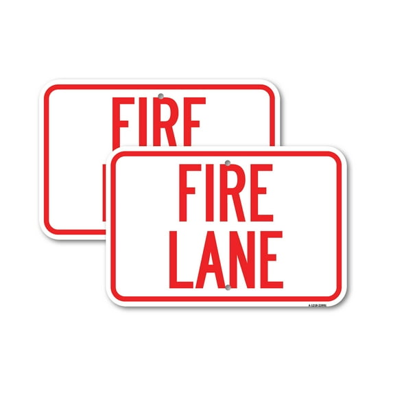 (2 Pack) Fire Lane Supplementary | 18" X 24" Heavy-Gauge Aluminum Sign | Rust Free Aluminum, Weather Resistant, Waterproof, Fade Resistant, 2 Pre-drilled Holes