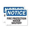 thumbnail image 1 of (2 Pack) Fire Protection Water Shutoff OSHA Notice Sign 24 Inch X 18 Inch Vinyl Label Decal Sticker Weather Resistant, UV Protected for Workplace, Business, and Construction Site, Made, 1 of 7