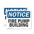 thumbnail image 1 of (2 Pack) Fire Pump Building OSHA Notice Sign 7 Inch X 5 Inch Vinyl Label Decal Sticker Weather Resistant, UV Protected for Workplace, Business, and Construction Site, Made in the USA, 1 of 7