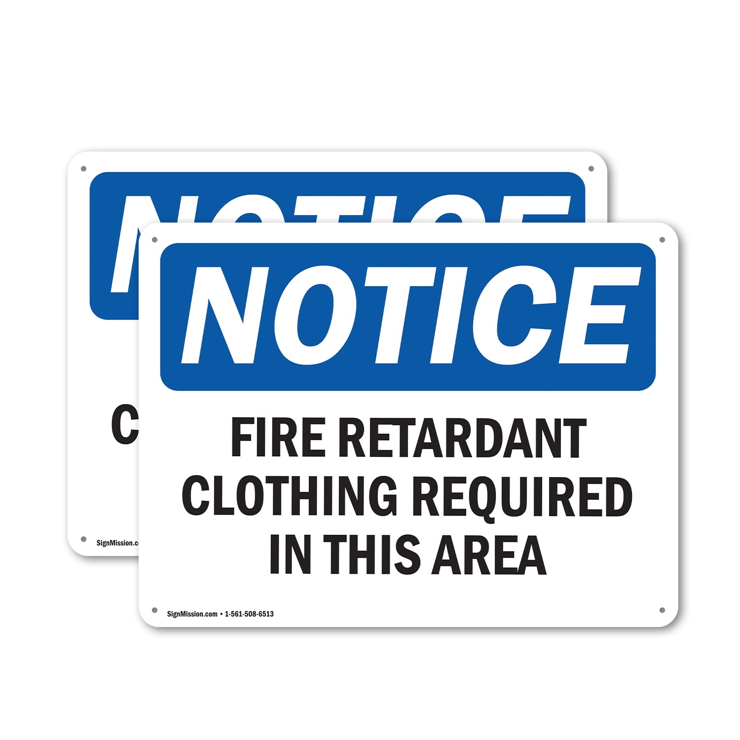 (2 Pack) Fire Retardant Clothing Required OSHA Notice Sign 24 Inch X 18