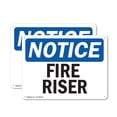thumbnail image 1 of (2 Pack) Fire Riser OSHA Notice Sign 10 Inch X 7 Inch Indoor / Outdoor Rust-Free Aluminum Metal Signs for Workplace, Workshop, and Construction Site, Made in the USA, 1 of 8