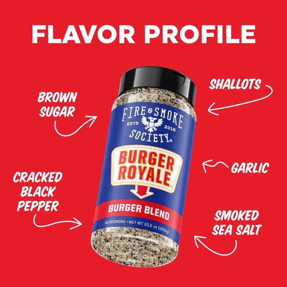 ( 2 Pack ) Fire & Smoke Burger Royale Burger Seasoning, 10.2 oz