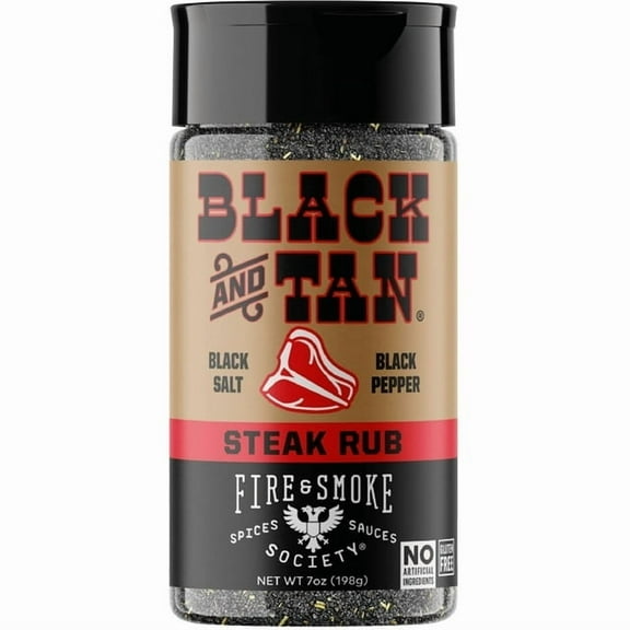 (2 Pack) Fire & Smoke Society Black & Tan, Beef and Steak Seasoning Rub, 6 Ounce