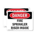 thumbnail image 1 of (2 Pack) Fire Sprinkler Riser Inside OSHA Danger Sign 14 Inch X 10 Inch Plastic Sign, Weather Resistant, UV Protected for Workplace, Business, and Construction Site, Made in the USA, 1 of 8