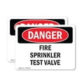 thumbnail image 1 of (2 Pack) Fire Sprinkler Test Valve OSHA Danger Sign 10 Inch X 7 Inch Vinyl Label Decal Sticker Weather Resistant, UV Protected for Workplace, Business, and Construction Site, Made in, 1 of 7