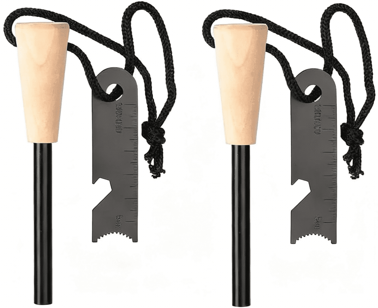 2-Pack Fire Starter Kit - Magnesium Ferro Rod Emergency Survival Camping