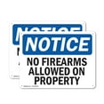thumbnail image 1 of (2 Pack) No Firearms Allowed On Property OSHA Notice Sign 14 Inch X 10 Inch Plastic Sign, Weather Resistant, UV Protected for Workplace, Business, and Construction Site, Made in the USA, 1 of 8