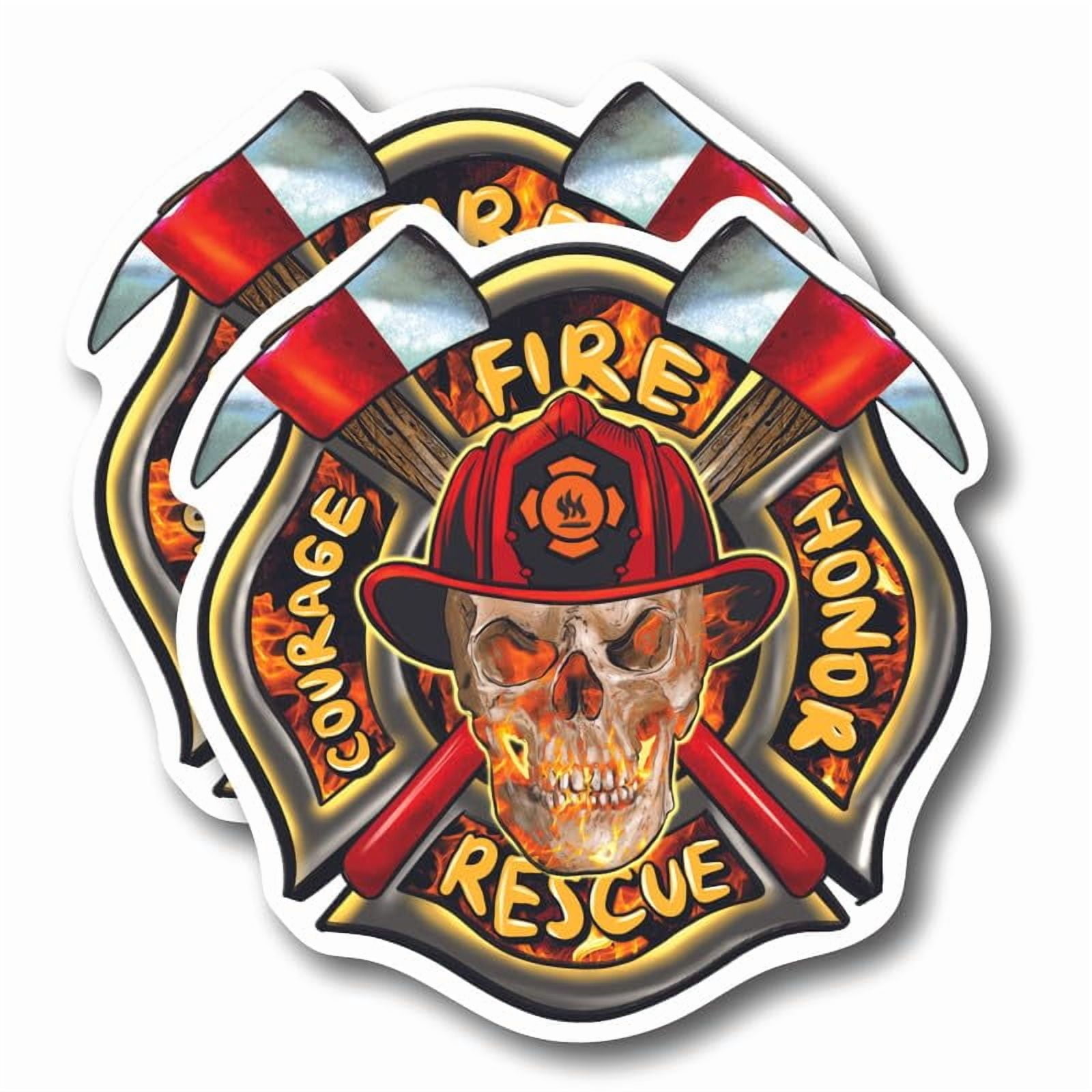(2 Pack) Firefighter Stickers - Fireman Firewomen Courage Rescue Honor ...