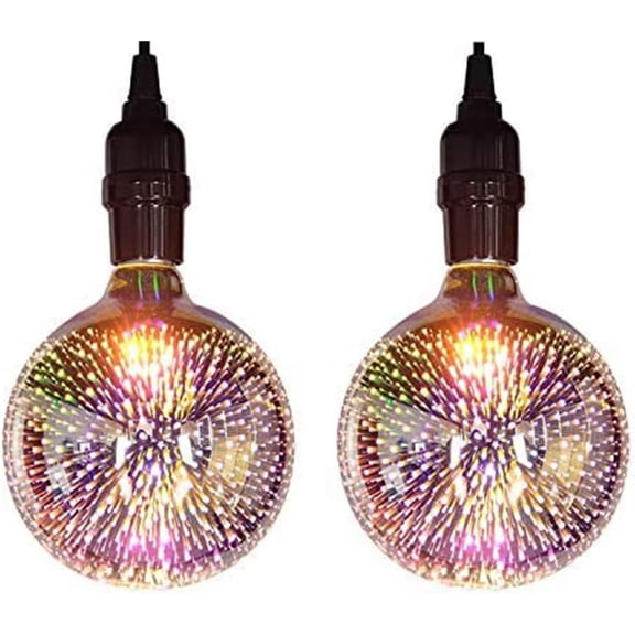 2 Pack Firework Light Bulb, E27 AC 85-220V 4W LED Light Bulbs Edison Classic Firework Bulb for Christmas, Birthday, Party, Wedding