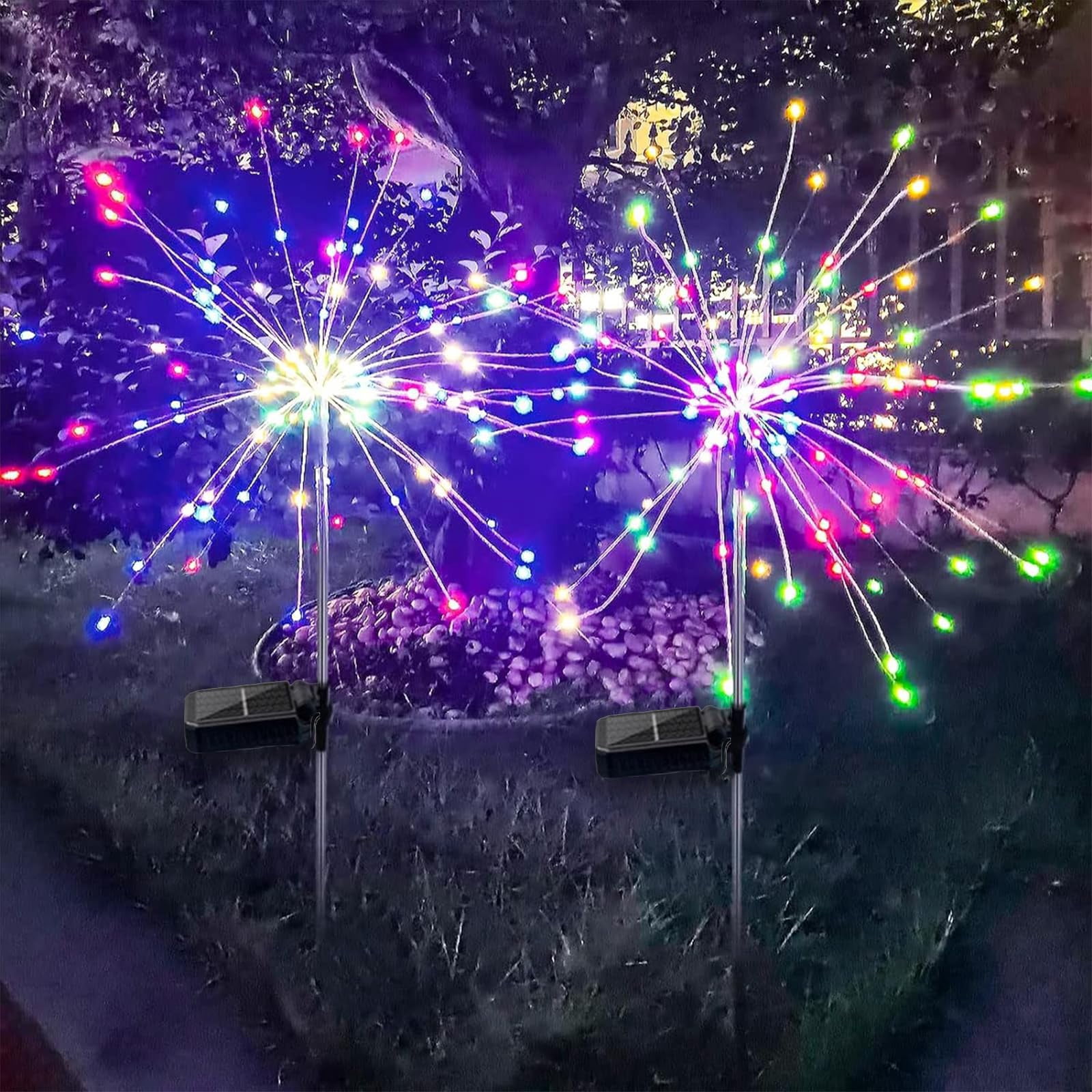 2 Pack Firework Lights,150 Led 8 Modes Lights for Outside, Yard