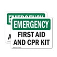thumbnail image 1 of (2 Pack) First Aid And CPR Kit OSHA Emergency Sign 14 Inch X 10 Inch Vinyl Label Decal Sticker Weather Resistant, UV Protected for Workplace, Business, and Construction Site, Made in, 1 of 7