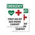 thumbnail image 1 of (2 Pack) First Aid Kit AED With Symbol OSHA Emergency Sign 18 Inch X 24 Inch Vinyl Label Decal Sticker Weather Resistant, UV Protected for Workplace, Business, and Construction Site,, 1 of 7