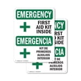 thumbnail image 1 of (2 Pack) First Aid Kit Inside Bilingual OSHA Emergency Sign 7 Inch X 10 Inch Plastic Sign, Weather Resistant, UV Protected for Workplace, Business, and Construction Site, Made in the, 1 of 8