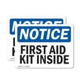 thumbnail image 1 of (2 Pack) First Aid Kit Inside OSHA Notice Sign 10 Inch X 7 Inch Vinyl Label Decal Sticker Weather Resistant, UV Protected for Workplace, Business, and Construction Site, Made in the USA, 1 of 7