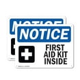 thumbnail image 1 of (2 Pack) First Aid Kit Inside OSHA Notice Sign 18 Inch X 12 Inch Plastic Sign, Weather Resistant, UV Protected for Workplace, Business, and Construction Site, Made in the USA, 1 of 8