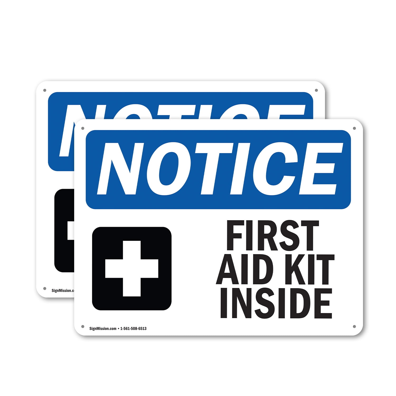 (2 Pack) First Aid Kit Inside OSHA Notice Sign 24 Inch X 18 Inch Indoor ...