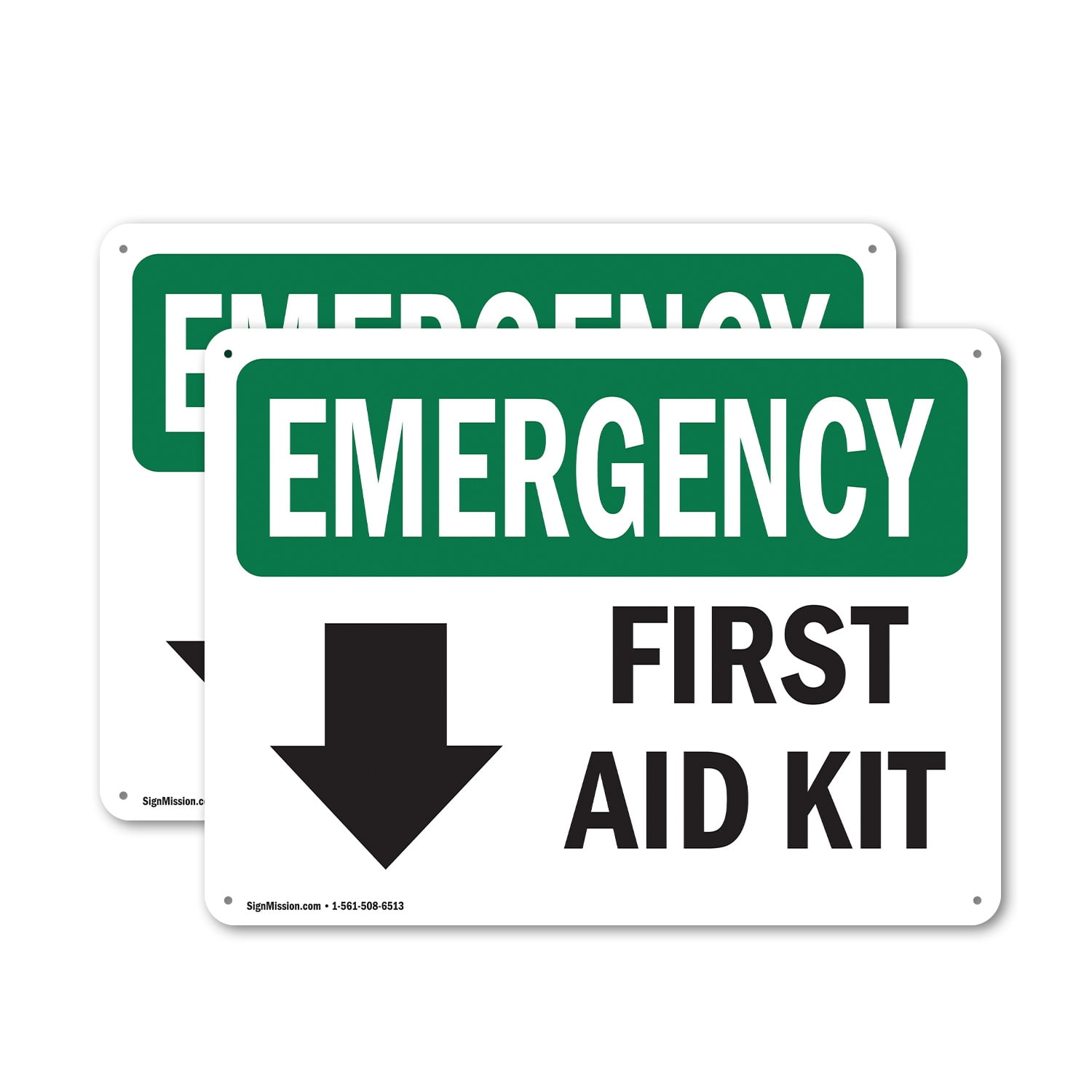 Operating First Aid Osha Sign (2 Pack) First Aid Kit OSHA Emergency Sign 18 Inch X 12 Inch Plastic ...