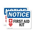 thumbnail image 1 of (2 Pack) First Aid Kit OSHA Notice Sign 10 Inch X 7 Inch Plastic Sign, Weather Resistant, UV Protected for Workplace, Business, and Construction Site, Made in the USA, 1 of 8
