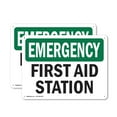 thumbnail image 1 of (2 Pack) First Aid Station OSHA Emergency Sign 24 Inch X 18 Inch Plastic Sign, Weather Resistant, UV Protected for Workplace, Business, and Construction Site, Made in the USA, 1 of 8